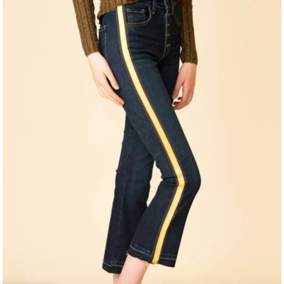 VERONICA BEARD Blue Stripe Carolyn Baby Boot Jeans sz 26 - Picture 1 of 13